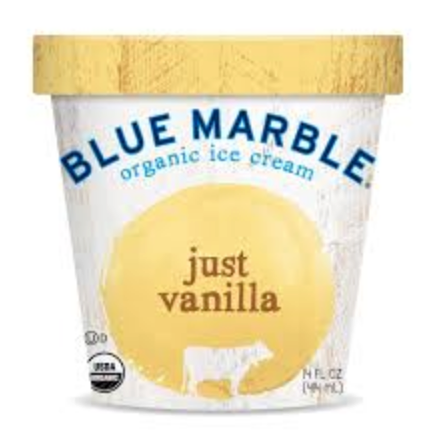 ICE CREAM, JUST VANILLA, ORGANIC, Blue Marble Ice Cream - 1 Pint
