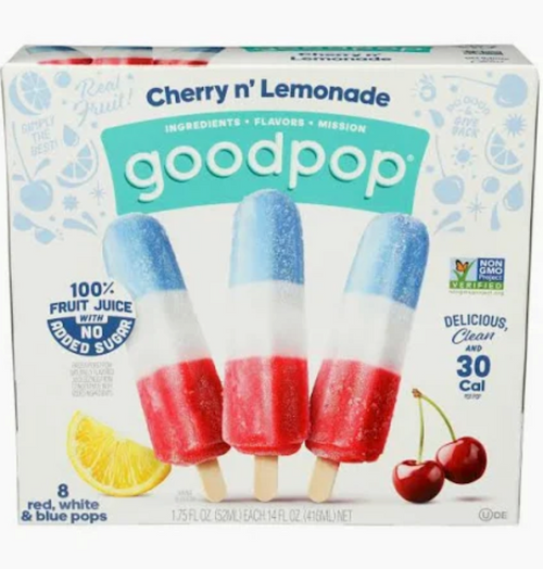 FREEZE POP, Red, White & Blue, 8 pack