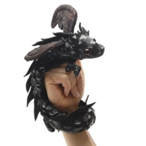 PUPPET- DRAGON WRISTLET,  MIDNIGHT, Folkmanis, each