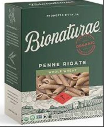 PASTA, PENNE RIGATE, WHOLE WHEAT, ORGANIC, Bionaturae - 16oz