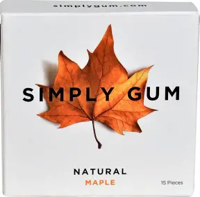 SIMPLY GUM, MAPLE, 15 pieces, 8 servings