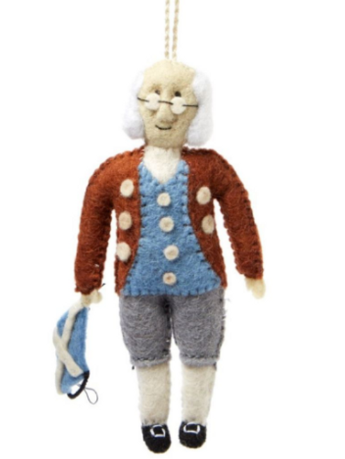 ORNAMENT, BEN FRANKLIN, FELT & CLOTH, Fair-Trade Silk Road Bazaar