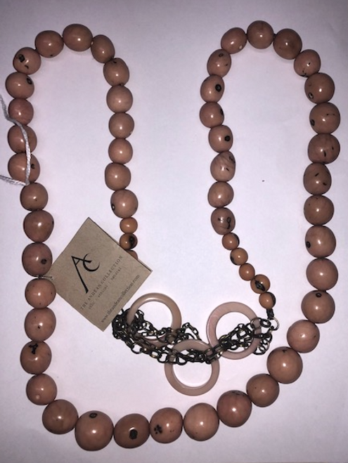 NECKLACE, CIRCLE CHAIN, Fair Trade- Pink