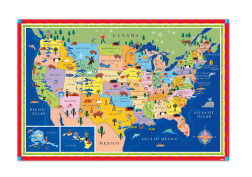 POSTER, MAP OF THE UNITED STATES, Eeboo