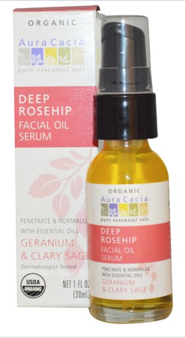 ROSEHIP FACIAL OIL SERUM, Organic Aura Cacia 1 FL. OZ