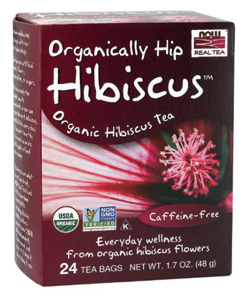 TEA, HIBISCUS, ORGANIC, NOW Foods - 24 BAGS