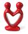 SOAPSTONE LOVERS HEART, Red, 6 INCH