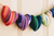 GARLAND, HEARTS, Fair-Trade Guatemala, Upavim Crafts - 5 fabric hearts on a satin cord