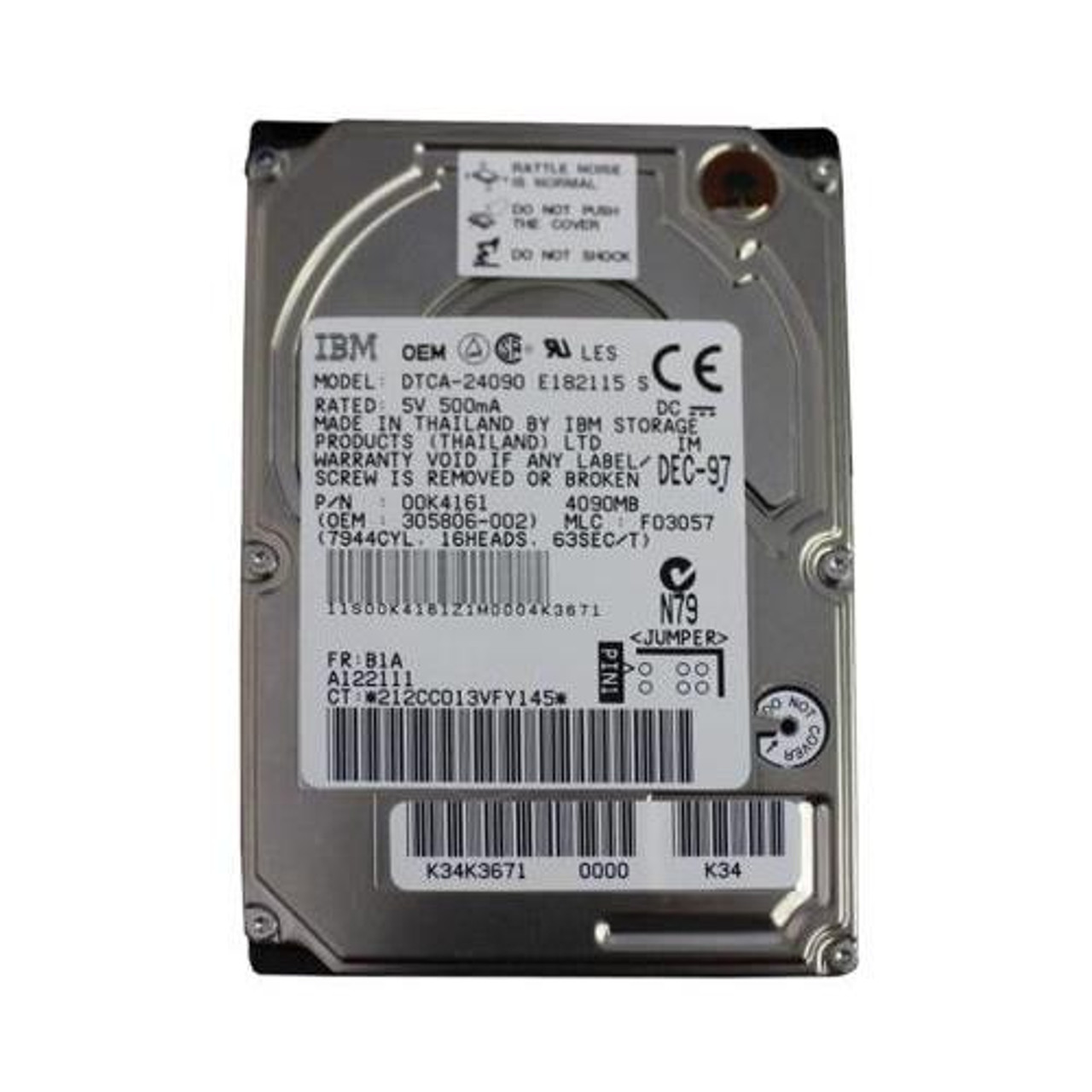 Dtca 24090 Ibm Travelstar 4gt 4 09gb 4000rpm Ata 33 512kb Cache 2 5 Inch Internal Hard