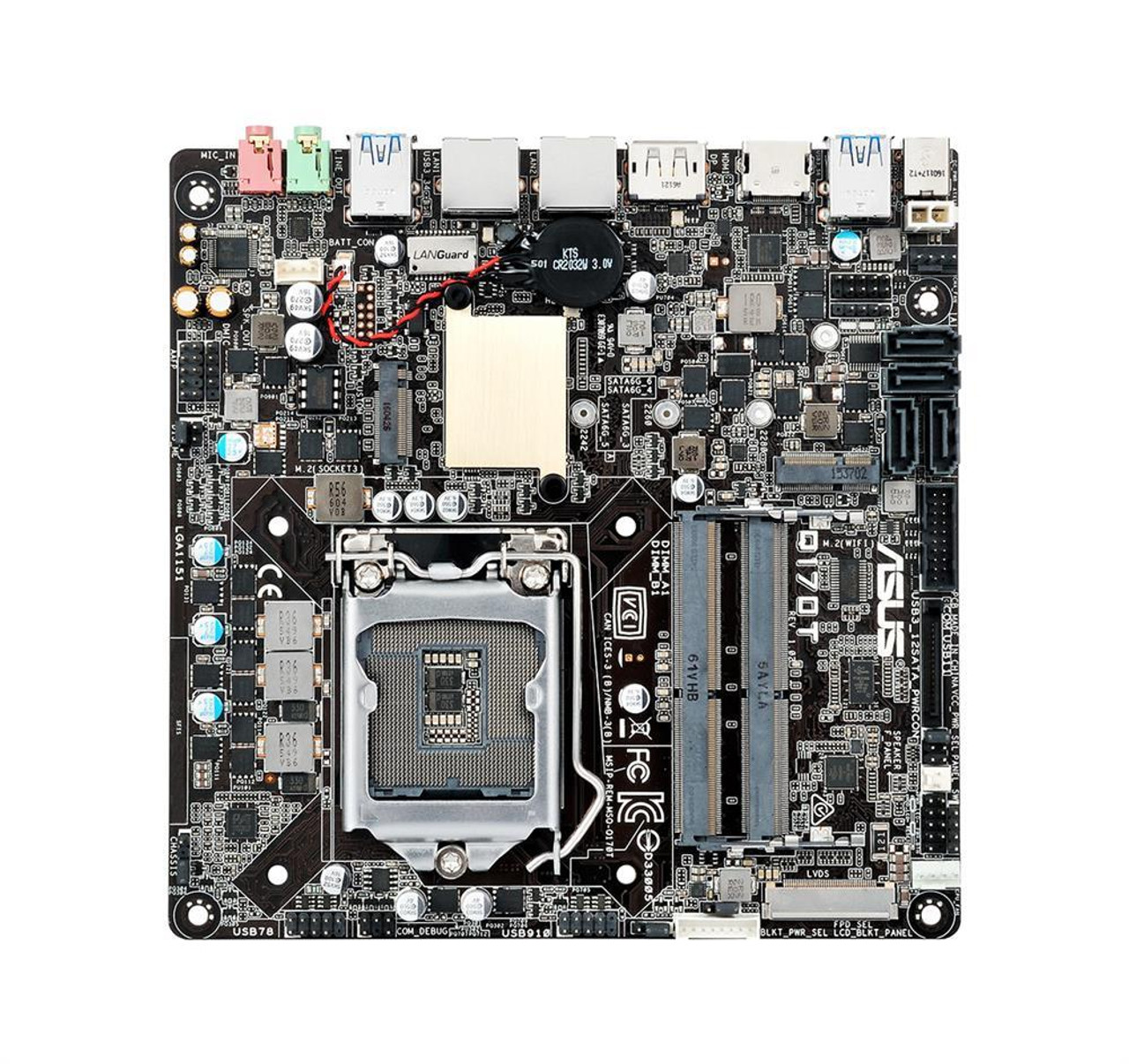 Q170T/CSM Asus Desktop Motherboard Intel Q170 Chipset Socket LGA-1151 Mini ITX 1 x Processor Support 32GB SDRAM Maximum RAM 2.13 GHz Memory Sp