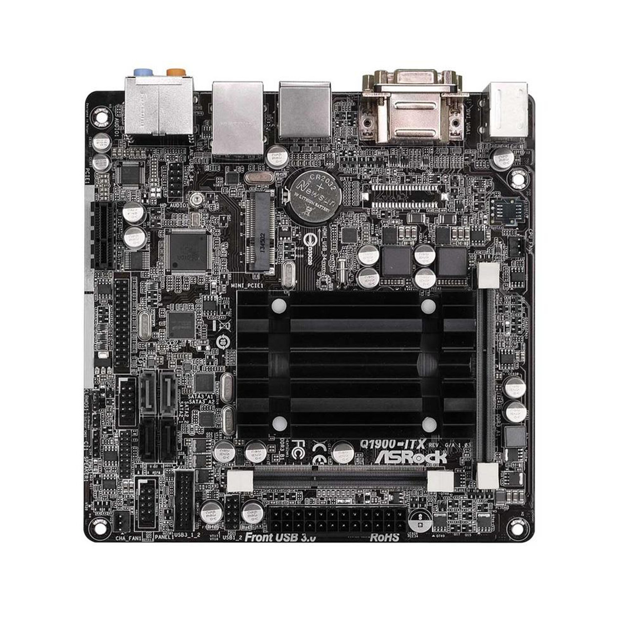 Q1900-ITX ASRock Intel Celeron J1900 Quad-Core Processors Support DDR3 2x  DIMM 2x SATA2 3.0Gb/s Mini-ITX Motherboard (Refurbished)