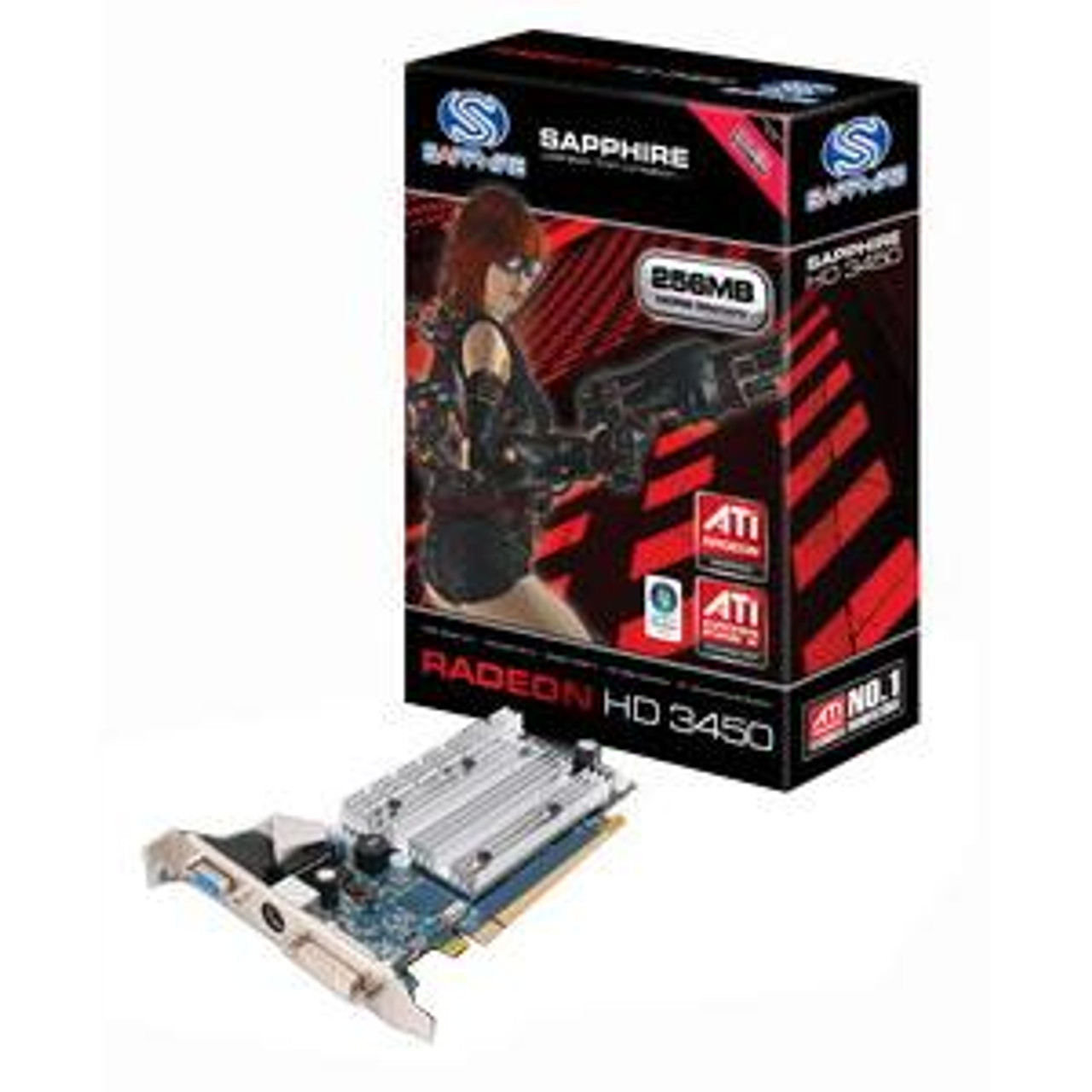 100233L Sapphire ATI Radeon HD3450 256MB DDR2 DVI/HDCP PCI-Express