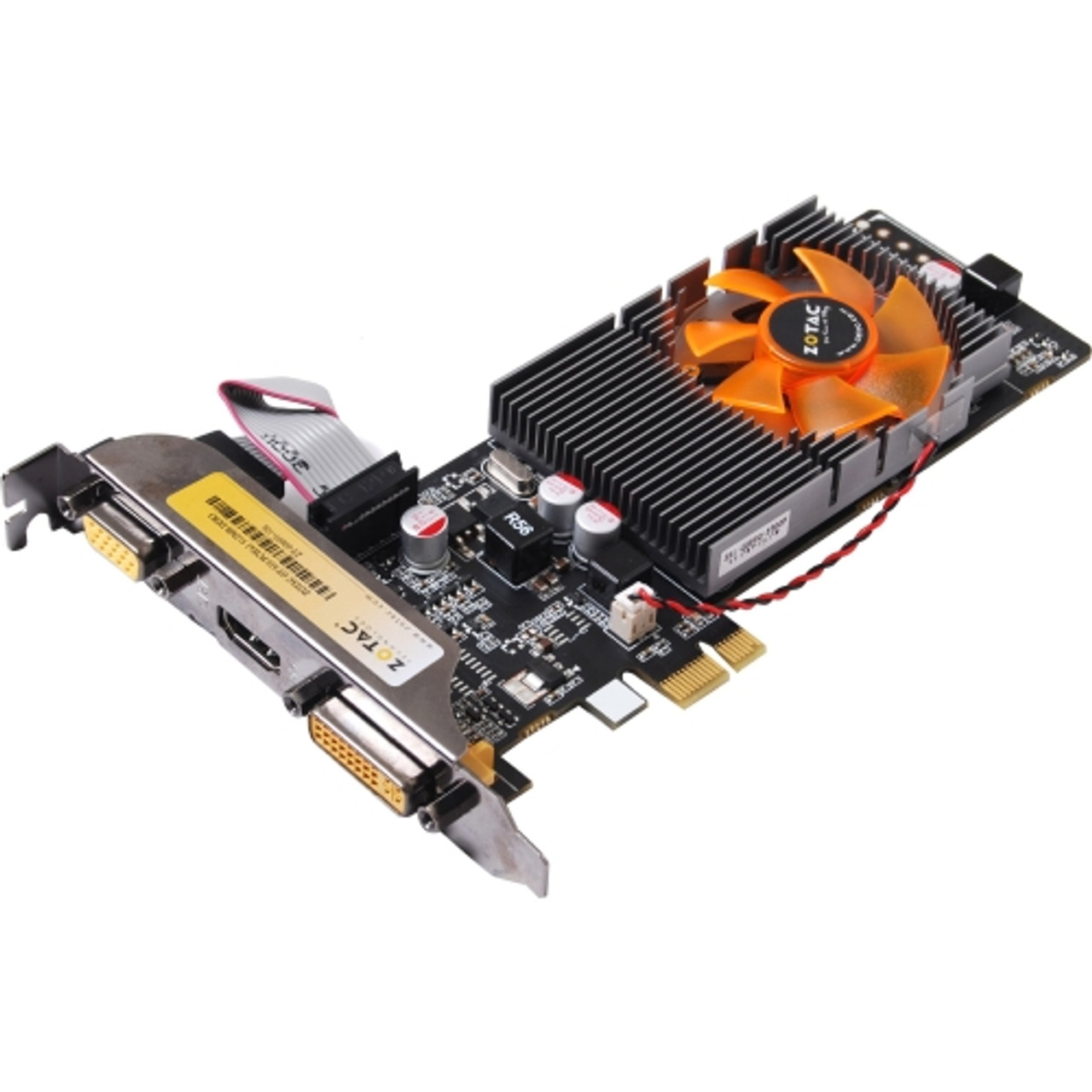 ZT-60605-10L Zotac GeForce GT 610 Graphic Card 810 MHz Core 512 MB DDR3  SDRAM PCI Express x1 1333 MHz Memory Clock 2560 x 1600 Fan Cooler DirectX  11.0