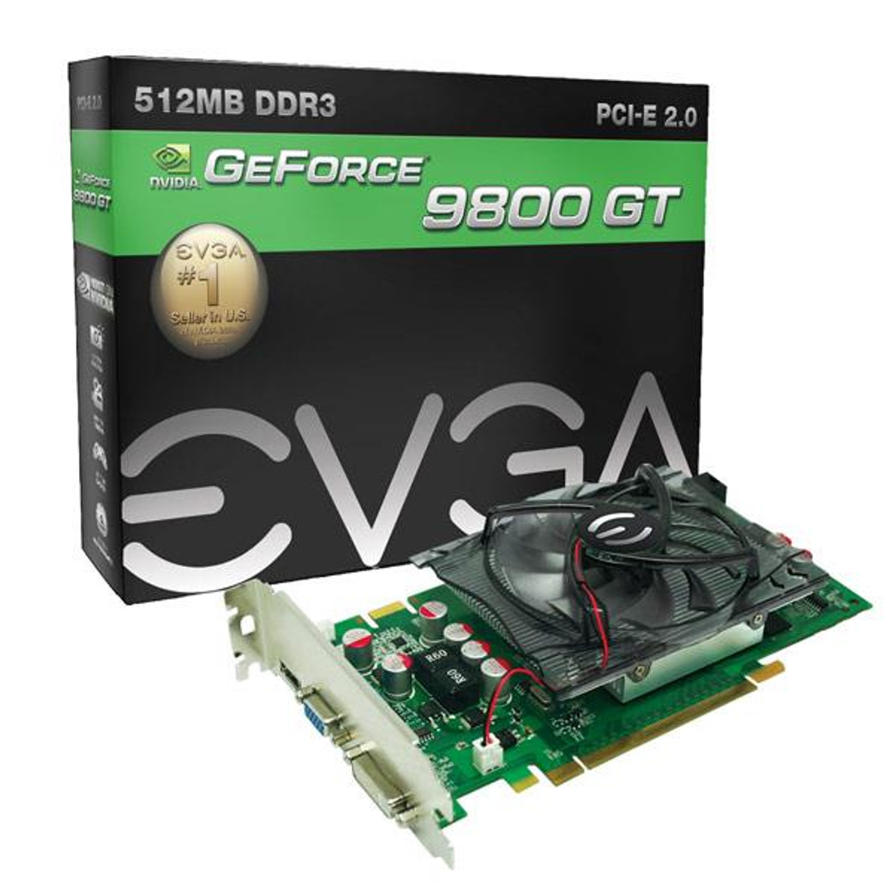 512-P3-N987-T1 EVGA GeForce 9800 GT 512MB DDR3 256-bit HDCP Ready SLI  Support