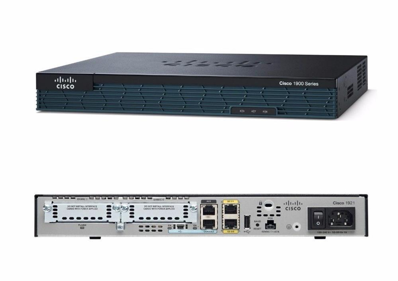 CISCO1921/K9 Cisco 1921 Multi Service Router 2 Port 2 2 x HWIC 2 x  10/100/1000Base-T LAN (Refurbished)