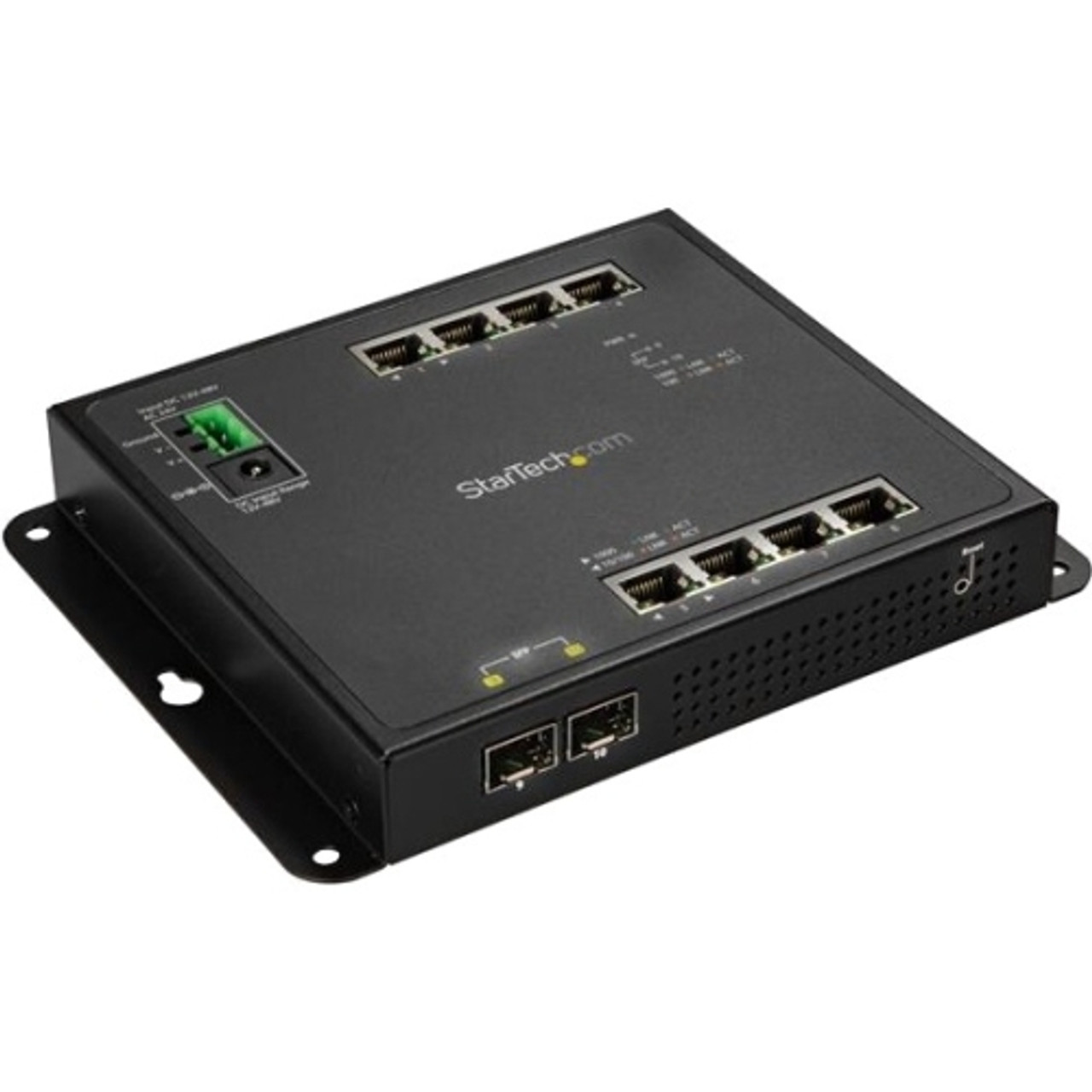 IES101G2SFPW StarTech.com 8-Port Gigabit Ethernet Switch 8x RJ45 Ports plus  2 SFP Ports Industrial