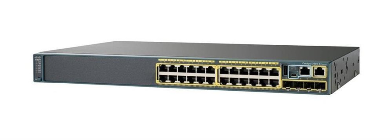 WS-C2960X-24TS-L-NOB Cisco Catalyst 2960-x 24-Ports 10/100/1000Base-T RJ-45  Manageable Layer2 Rack-mountable 1U and Desktop Switch with 4x SFP Expansi