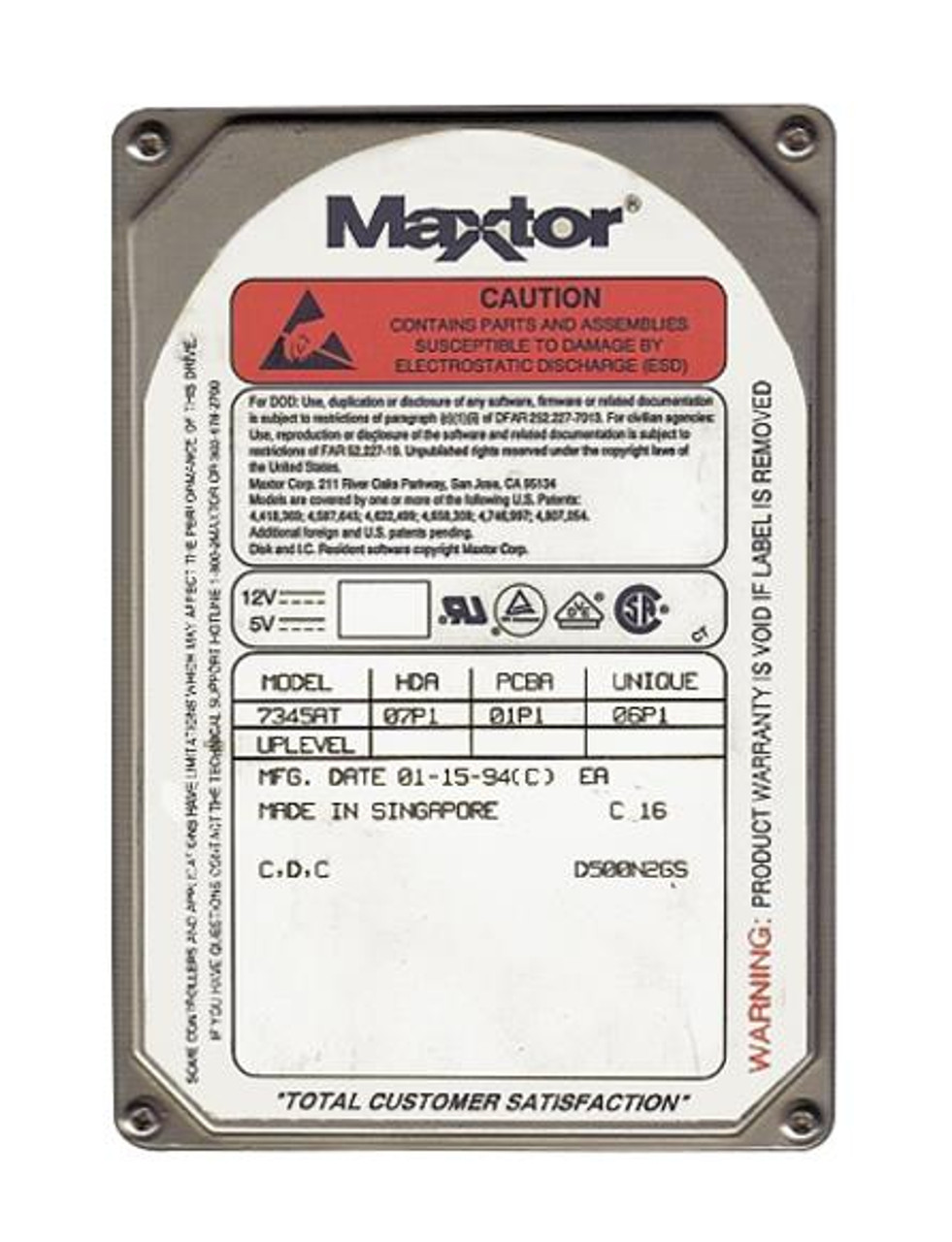 7345AT Maxtor 7000 Series 345MB 3600RPM ATA/IDE 3.5-inch Internal Hard Drive