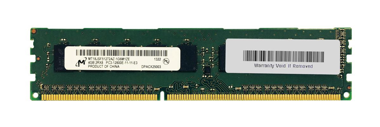 Mt18jsfaz 1g6m1ze Micron 4gb Pc3 Ddr3 1600mhz Ecc Unbuffered Cl11 240 Pin Dimm Dual Rank Mt18jsfaz 1g6m1ze Micron 4gb Pc3 Ddr3 1600mhz Ecc Unbuffered Cl11 240 Pin Dimm Dual Rank