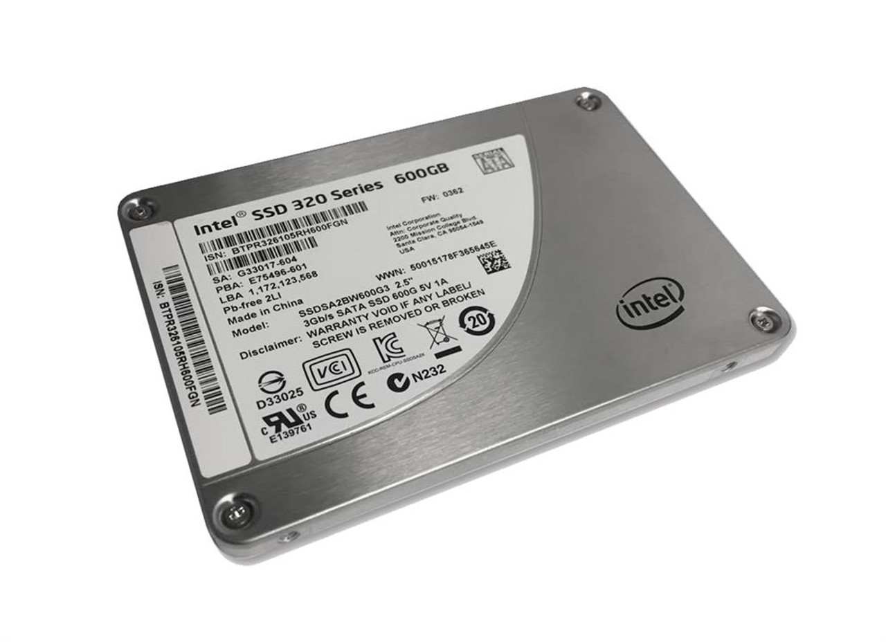 G33017-604 Intel 320 Series 600GB MLC SATA 3Gbps (AES-128) 2.5-inch In