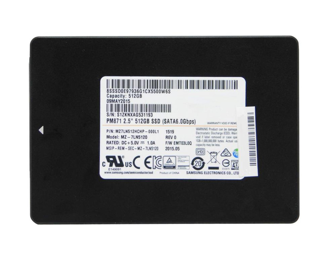 MZ7LN512HCHP-000L1 Samsung 6.0 Gbps 512GB Solid State Drive