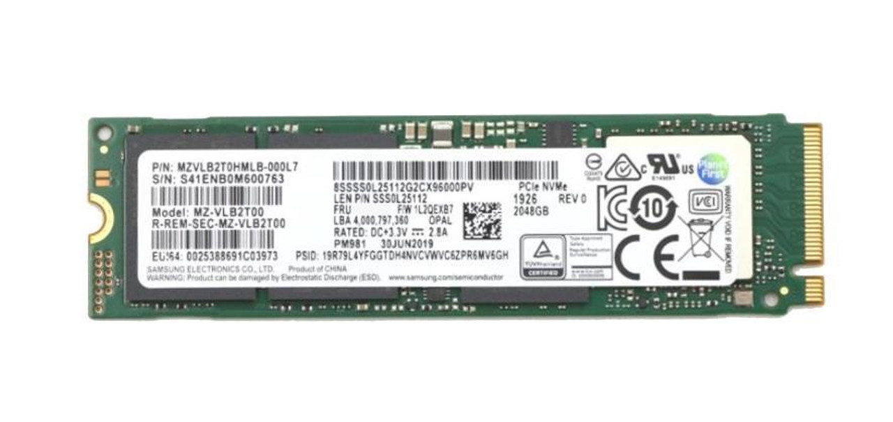 00UP685 Lenovo 2TB PCI Express 3.0 x4 NVMe M.2 2280 Internal Solid State  Drive (SSD)