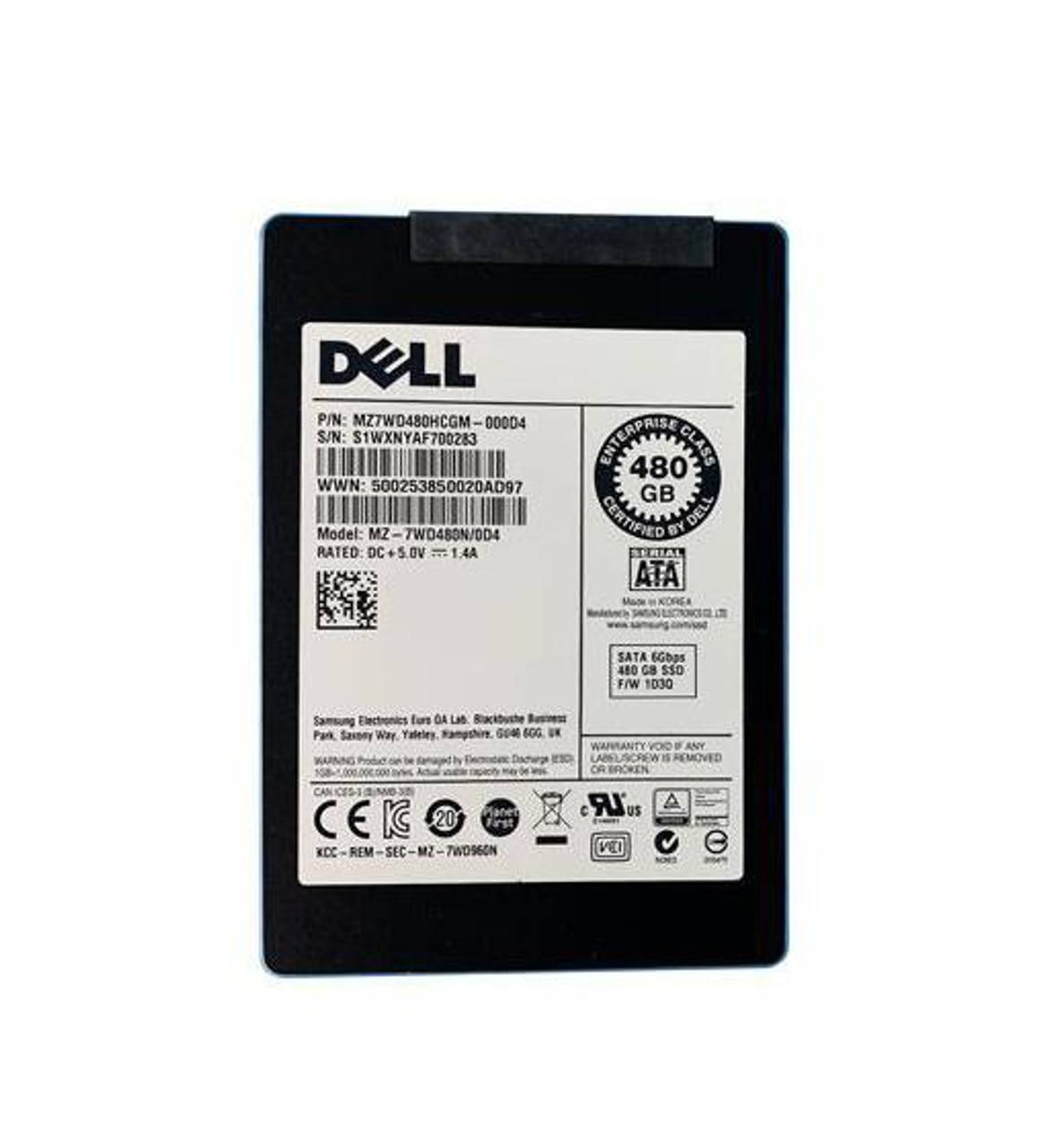 MZ7WD480HCGM-000D4 Dell 480GB MLC SATA 6Gbps High Write Endurance (AES-256  / PLP) 2.5-inch Internal Solid State Drive (SSD)