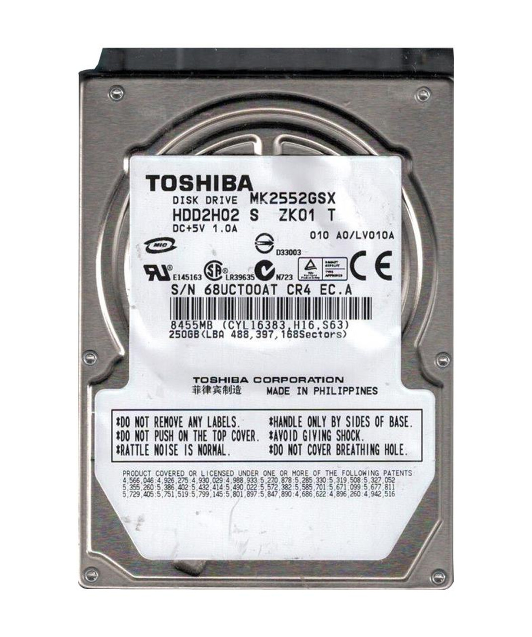 内蔵HDD TOSHIBA MK5055GSX 500GB 2.5インチ - タブレット