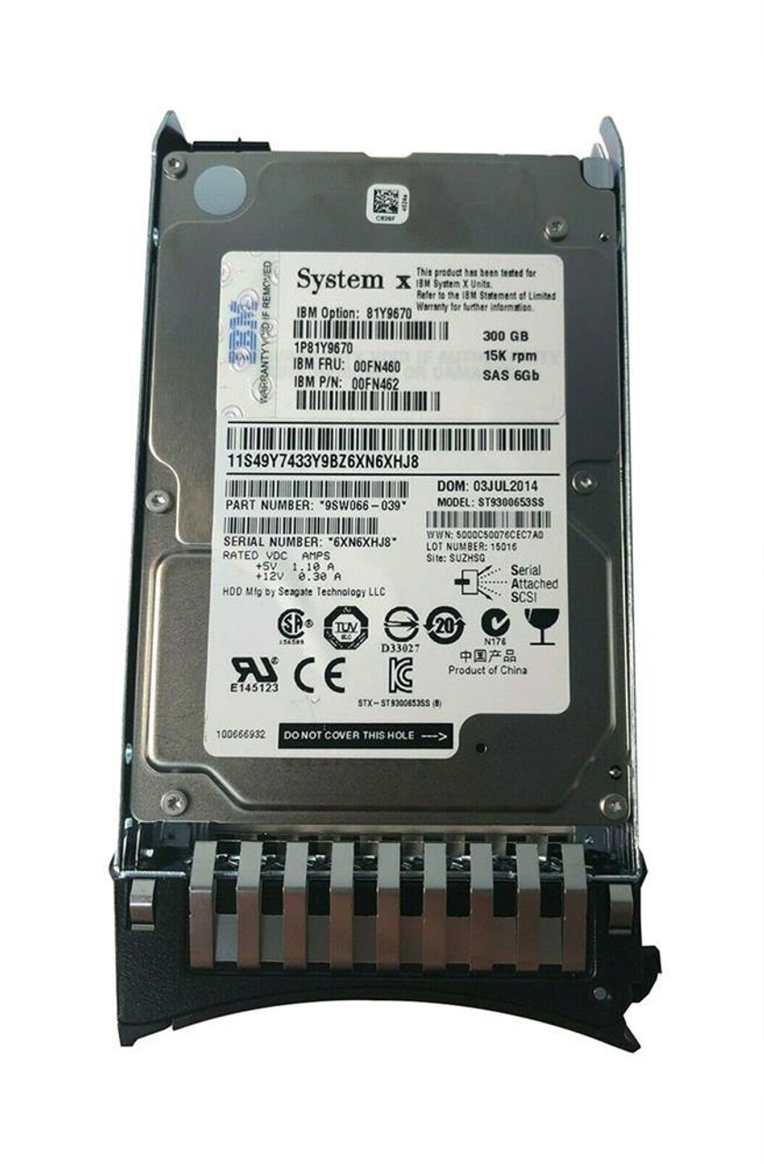 Lenovo HDD 300GB 15K SAS 2.5インチ 81Y9670-