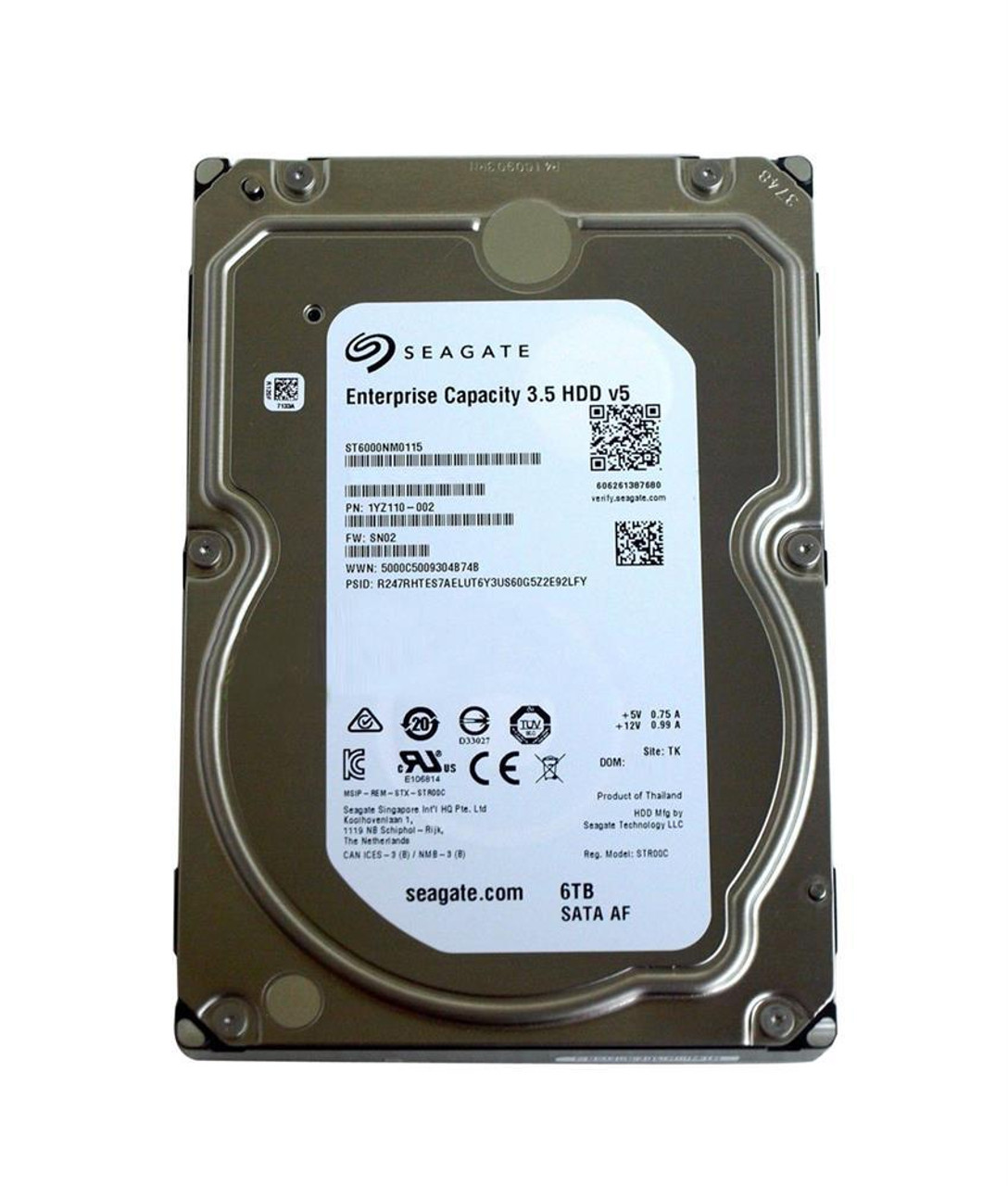 2AB11C-065 Seagate Enterprise Capacity 6TB 7200RPM SATA 6Gbps 256MB Cache  (512n) 3.5-inch Internal Hard Drive