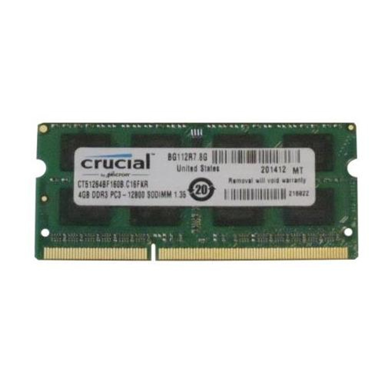 Ctbf160b C16fkr Crucial 4gb Ddr3 Sodimm Non Ecc Pc3 1600mhz 2rx8 Memory Ctbf160b C16fkr Crucial 4gb Ddr3 Sodimm Non Ecc Pc3 1600mhz 2rx8 Memory