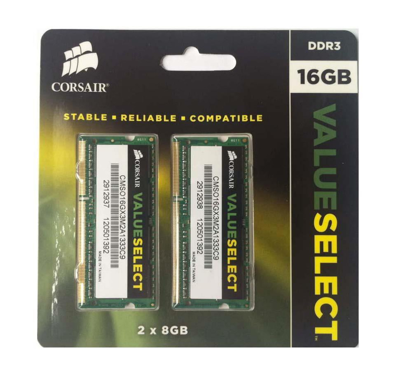 CMSO16GX3M2A1333C9 Corsair 8GB SODIMM Laptop Memory