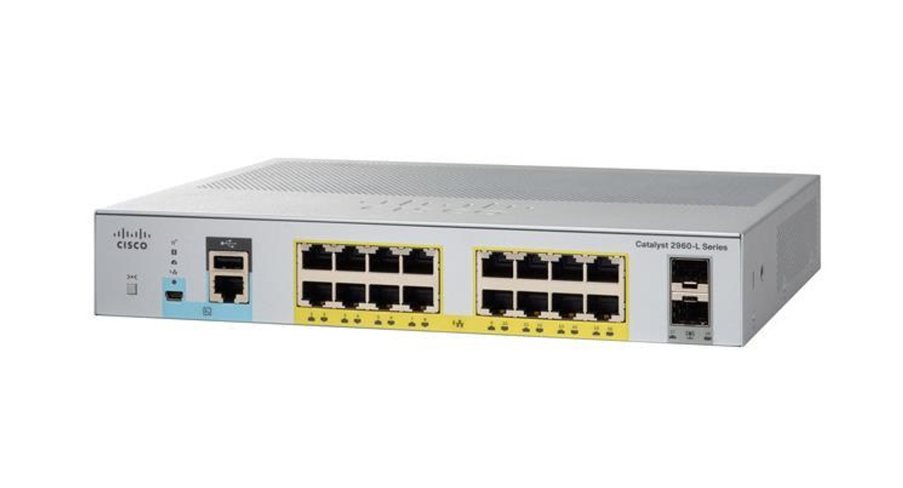 WS-C2960L-16TS-LL-RF Cisco Catalyst 2960L 16-Ports 10/100/1000Base-T RJ-45  PoE+ Manageable Layer4 Magnetic Mount and Rail-mountable Ethernet Switch wi