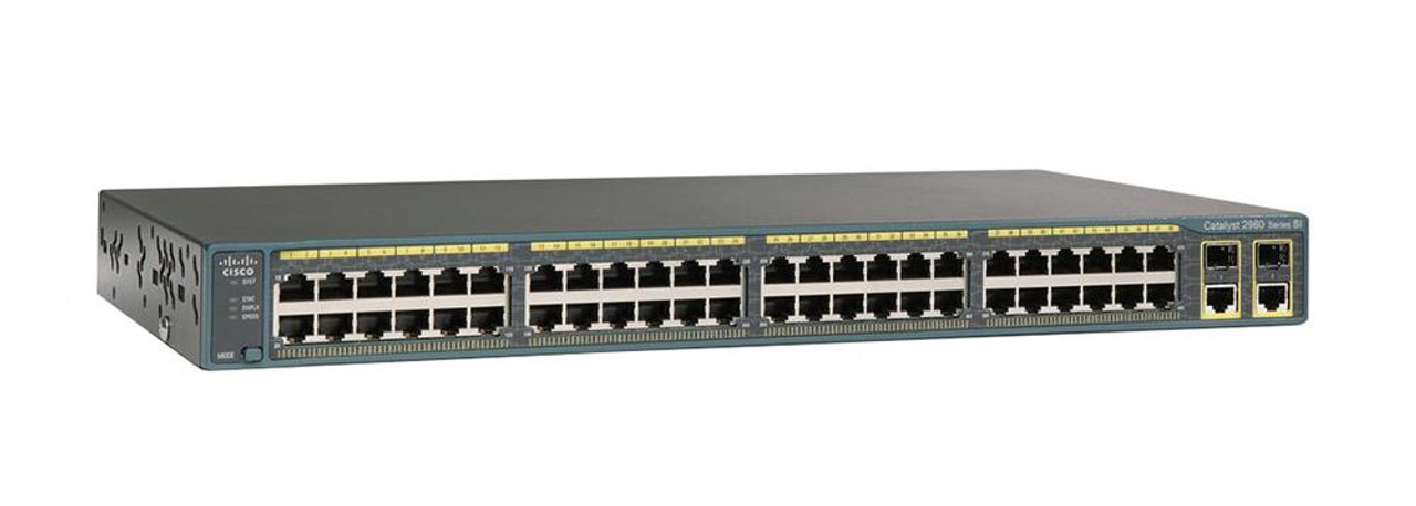 WS-C2960-48TS-L Cisco Catalyst 2960-S 48-Ports 10/100/1000Base-T RJ-45  Manageable Layer2 Rack-mountable 1U Switch with 4x SFP Ports (Refurbished)