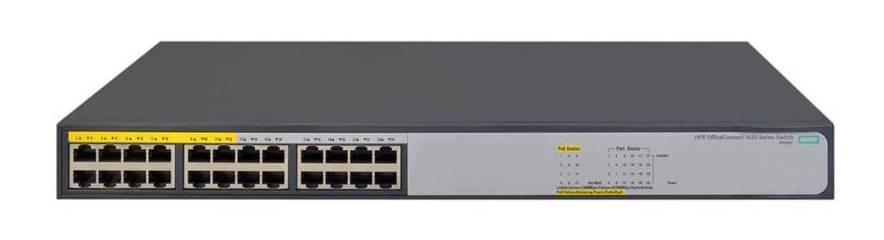 JH019A#B2E HPE OfficeConnect 1420 24-Ports 24G PoE+ (124W) Switch  (Refurbished)