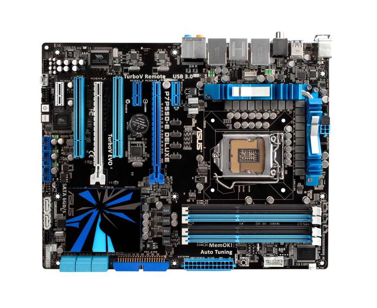 90-MIBBQ0-G0EAY00Z ASUS P7P55D-E Deluxe Socket LGA 1156 Intel P55 Express  Chipset Core i7 / i5 / i3 / Pentium Processors Support DDR3 4x DIMM 7x SATA