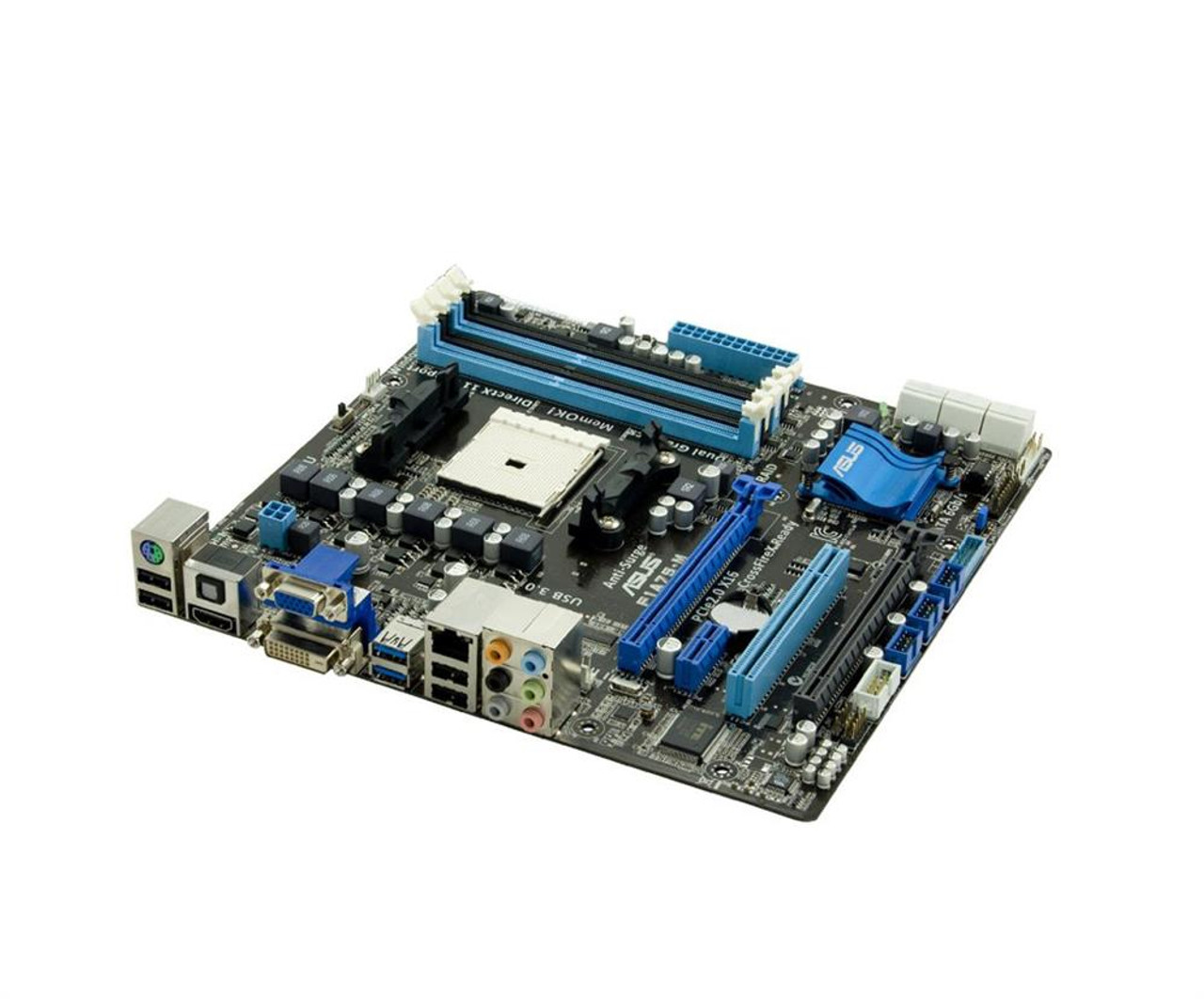 F1A75-M ASUS Socket FM1 AMD A75 Chipset AMD A-Series/ AMD E2-Series  Processors Support DDR3 4x DIMM 6x SATA 6.0Gb/s Micro-ATX Motherboard  (Refurbished