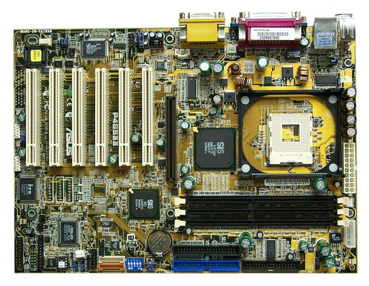 P4S533-1 ASUS P4S533 Socket 478 SIS 645DX Chipset Intel Pentium 4  Processors Support DDR 3x DIMM 2x ATA-133 ATX Motherboard (Refurbished)
