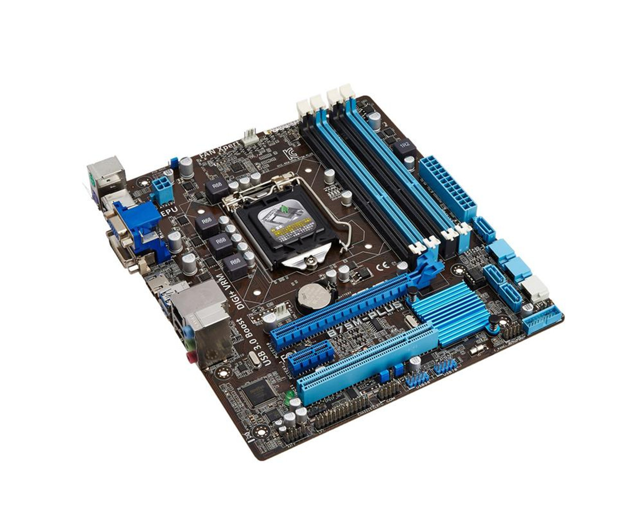 B75M-PLUS ASUS Socket LGA 1155 Intel B75 Chipset 3rd/2nd Generation Core i7  / i5 / i3 Processors Support DDR3 4x DIMM 1x SATA 6.0Gb/s mATX Motherboard