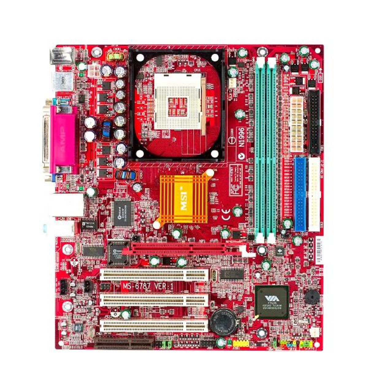 MS-6787 MSI Socket 478 VIA P4M266A Chipset Intel Pentium 4/ Celeron  Processors Support DDR 2x DIMM 2x ATA-100 Micro-ATX Motherboard  (Refurbished)