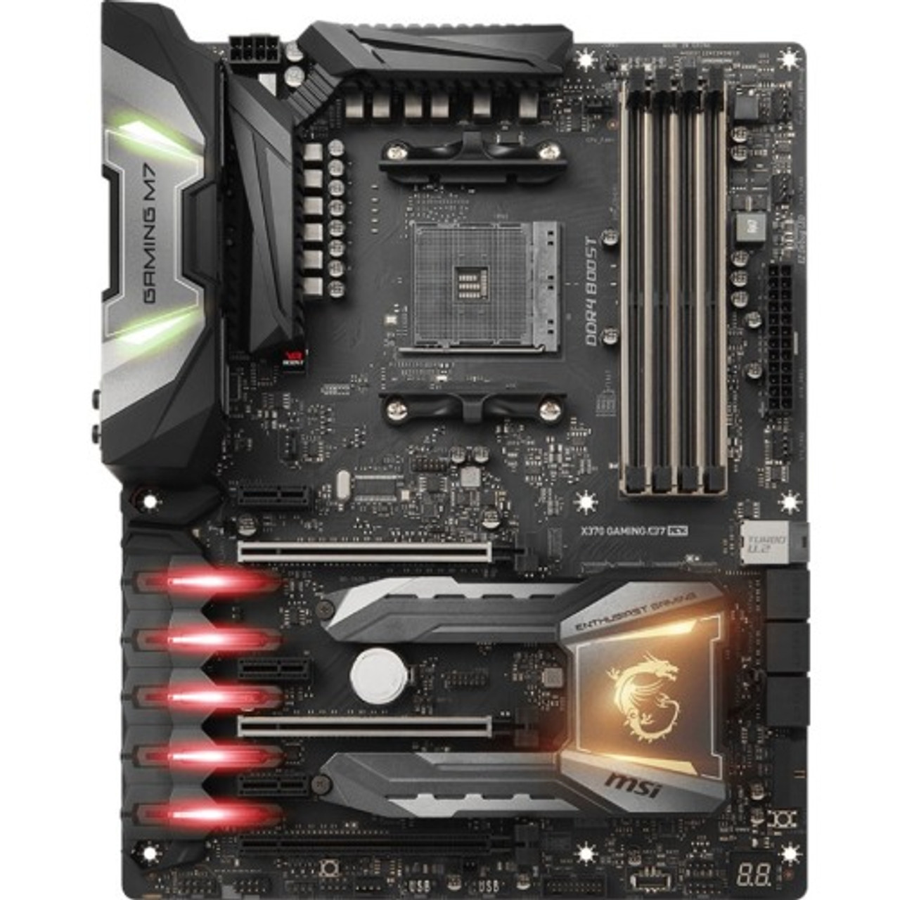 X370GAMINGM7ACK MSI Socket AM4 AMD X370 Chipset 7th Generation A Series Athlon AMD Ryzen Processors Support DDR4 4x DIMM 6x SATA ATX Motherboard Re