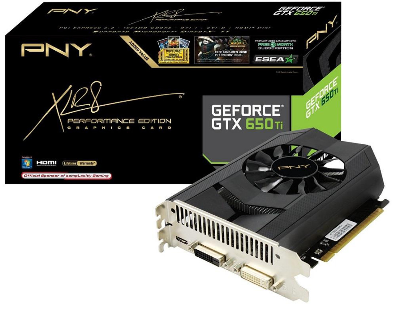 BF650IGTX1GEPB PNY GeForce GTX 650 Ti 1GB GDDR5 PCI Express 3.0 DVI mini HDMI Video Graphics Card