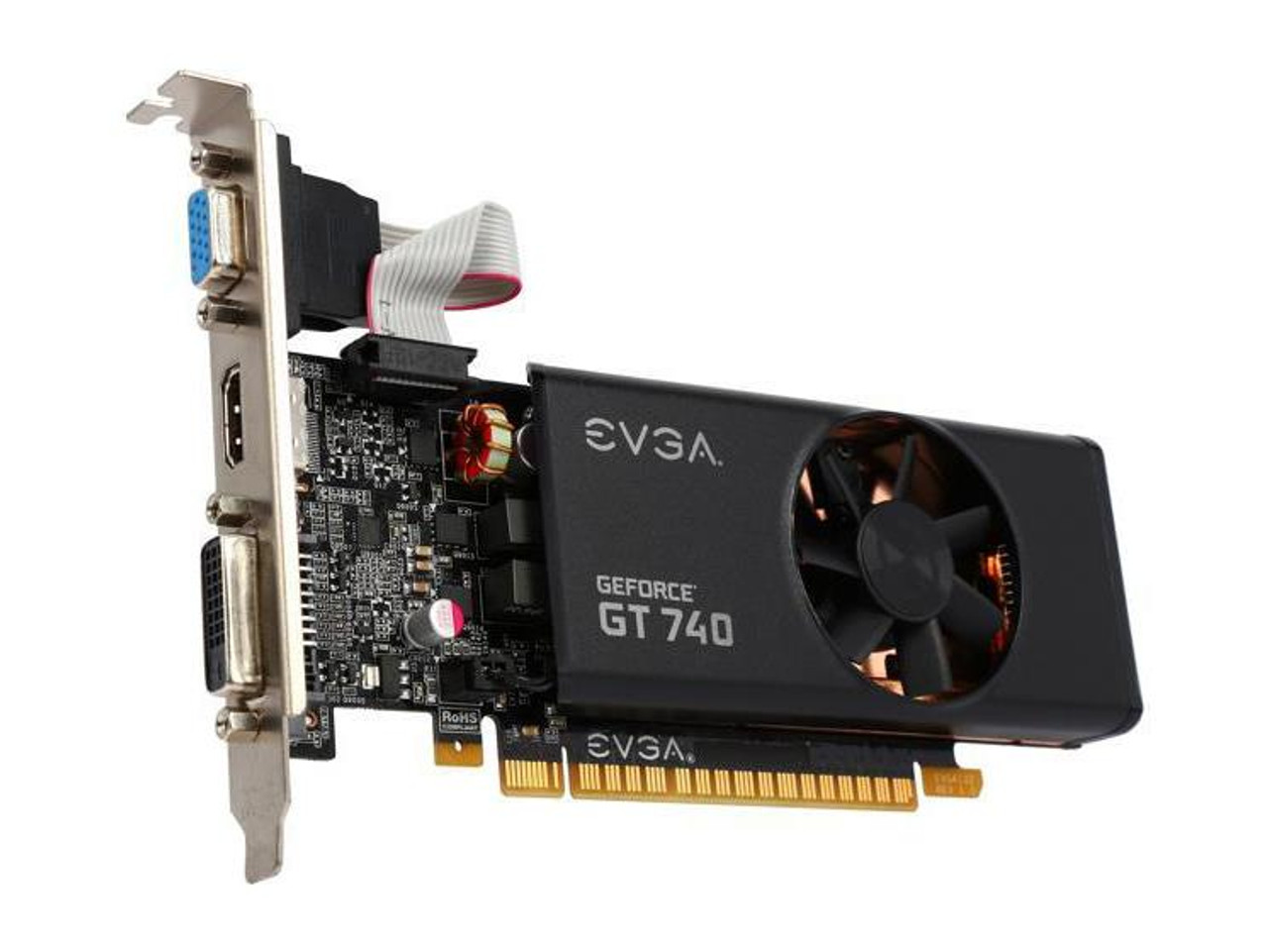 02GP43740A1 EVGA GeForce GT 740 2GB 128 bit DDR3 DirectX 12 PCI Express 3.0 x16 Low Profile DVI I D D SUB HDMI Video Graphics Card