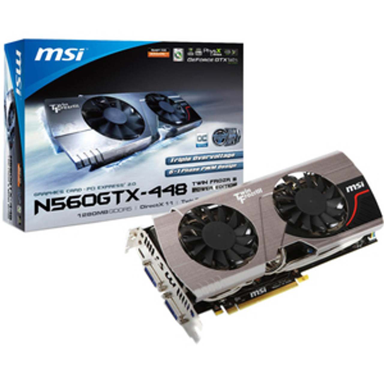 N560GTX448TWINF MSI NVIDIA GeForce GTX 560 Ti Graphic Card 1.25 GB G