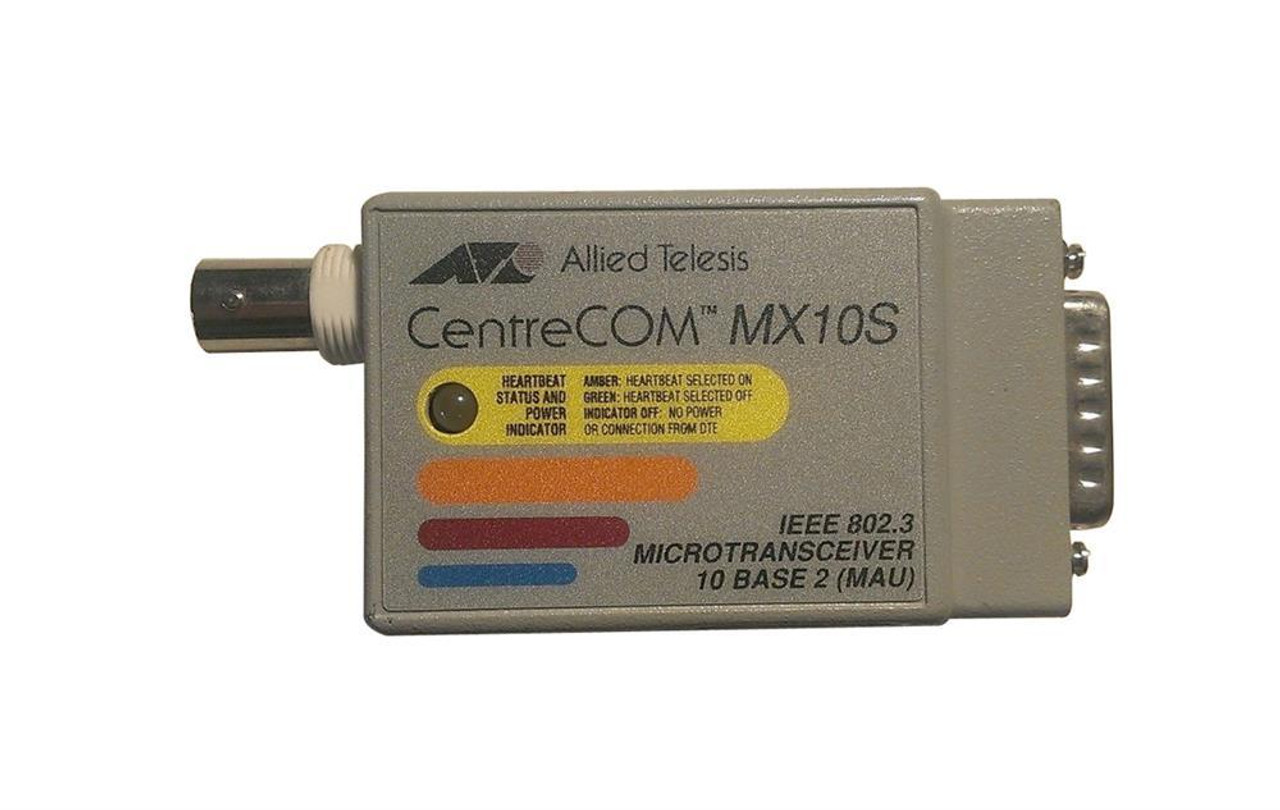 AT-MX10S-05 Allied Telesis Slim-Line CentreCOM MX10S IEEE 802.3 10Mbps  10Base-2 BNC Connector Micro MAU Transceiver Module