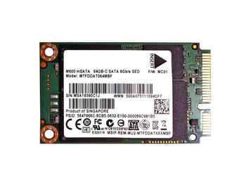 Micron M600 64GB MLC SATA 6Gbps (SED) mSATA Internal Solid State Drive (SSD)