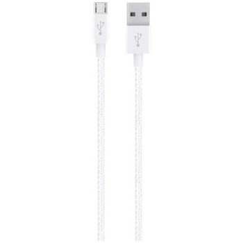 F2CU021BT04-WHT Belkin MIXIT&uarr; Metallic Micro-USB to USB Cable USB for Smartphone Tablet Computer 4 ft 1 x Type A Male USB 1 x Male Micro USB Wh