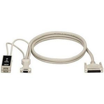 EHNUSB-0010 Black Box ServSwitch USB to PS/2 User Cable (Flashable) DB-25 Male HD-15 Female Type A USB 10ft