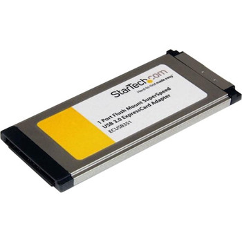 ECUSB3S11 StarTech 1-Port Flush Mount ExpressCard SuperSpeed USB 3.0 Card Adapter with UASP Support