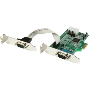 PEX2S553LP StarTech 2-Port DB-9 RS-232 Serial Low Profile Native PCI Express Adapter Card